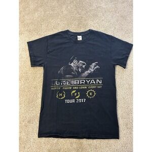 Luke Bryan 2017 Tour Tee Shirt Mens Small Black Huntin Fishin And Lovin Everyday